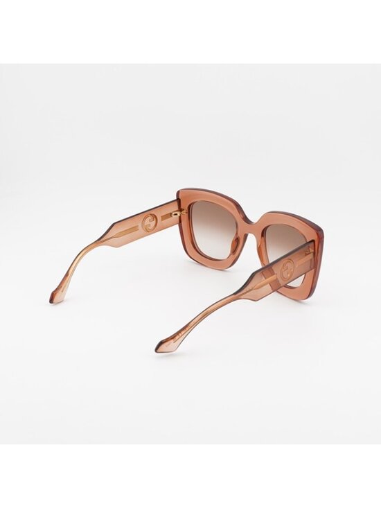 Gucci GG1556S 004 Sunglasses Shiny Brown Square Frame, Brown Gradient Lenses main image 8